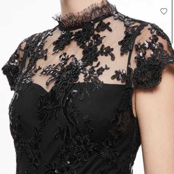 Alice + Olivia Alaina Sequined Lace-Trim Romper - Picture 10 of 11